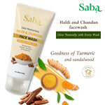 Saba Soap-Free Facewash with Natural Turmeric and Chandan (Sandalwood)