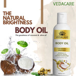 Vedacare Body Oil for Natural Brightness With Olive oil, Sunflower and coconut oil