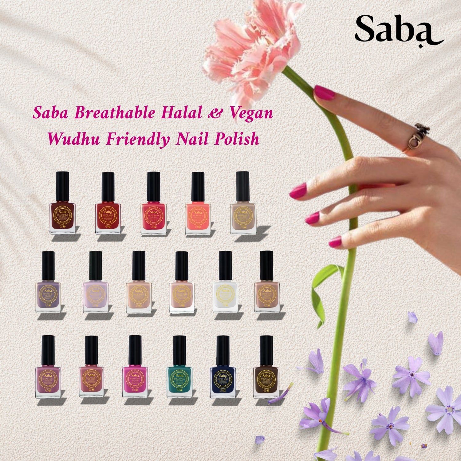 Saba Breathable Halal & Vegan Wudhu Friendly Nail Polish