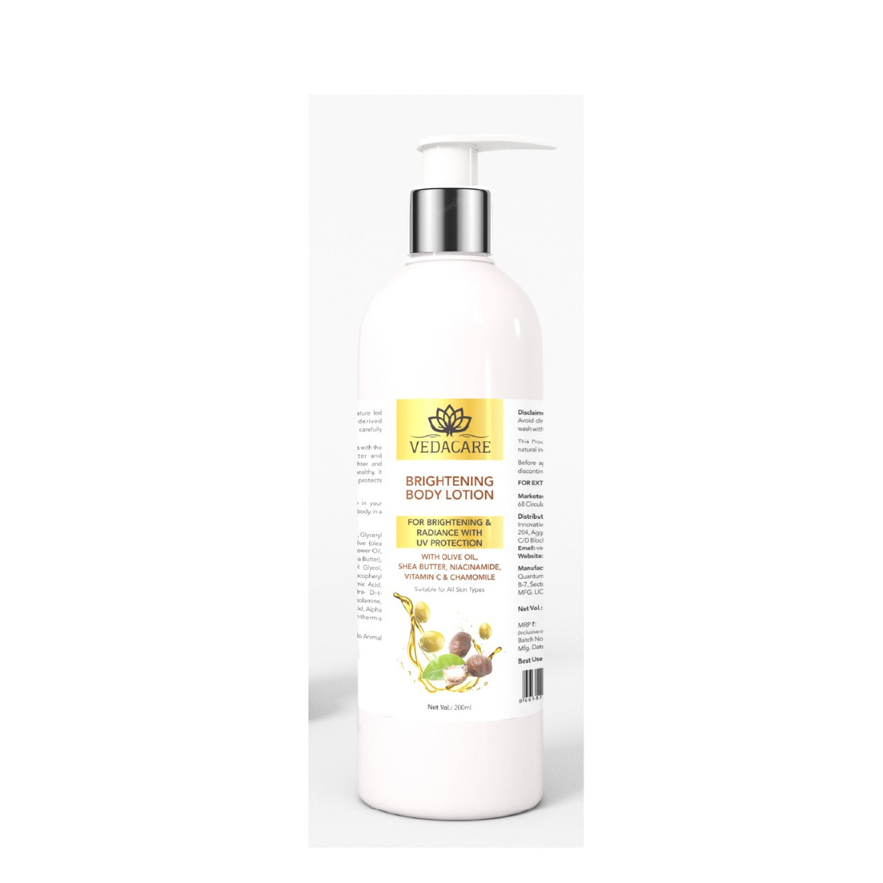 Vedacare Brightening Body Lotion With Olive oil, Shea Butter, Niacinamide, Vitamin C & Chamomile