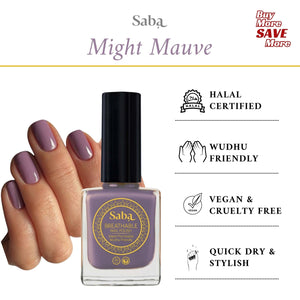 Saba Breathable Nail Polish - Mighty Mauve