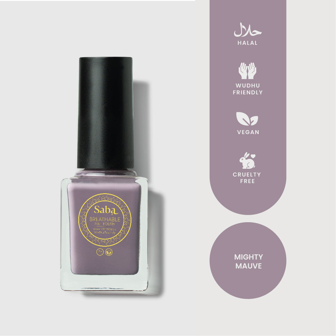 Saba Breathable Nail Polish - Mighty Mauve
