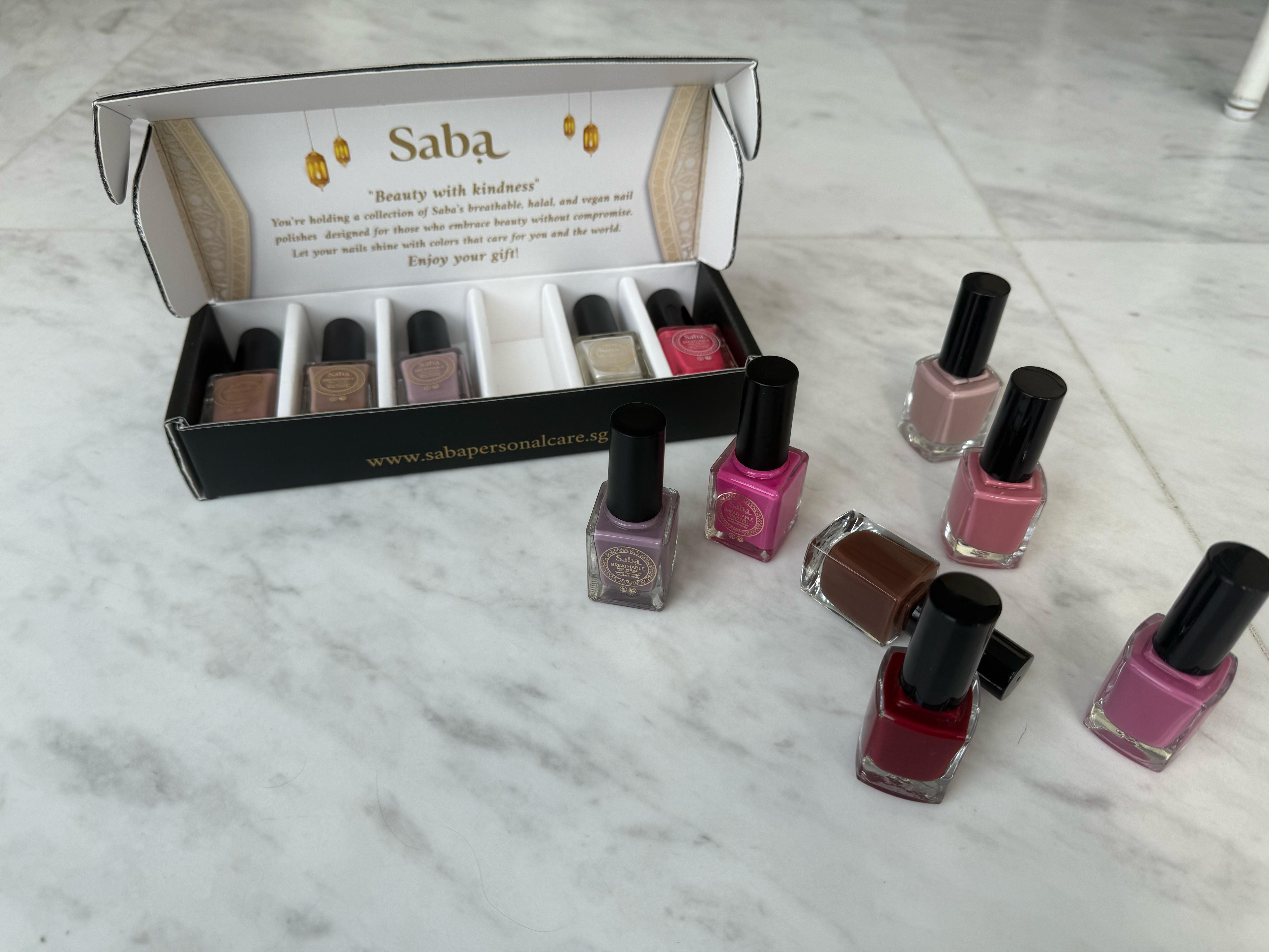 Saba Nail Polish Gift Box - Pack of 6 Nailpolish