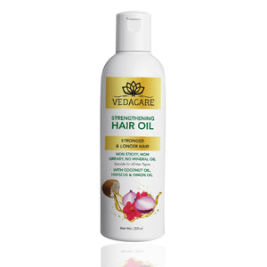 Vedacare Strengthening Hair Oil With Coconut Oil, Hibiscus and Onion - 200 ml