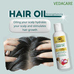 Vedacare Strengthening Hair Oil With Coconut Oil, Hibiscus and Onion - 200 ml