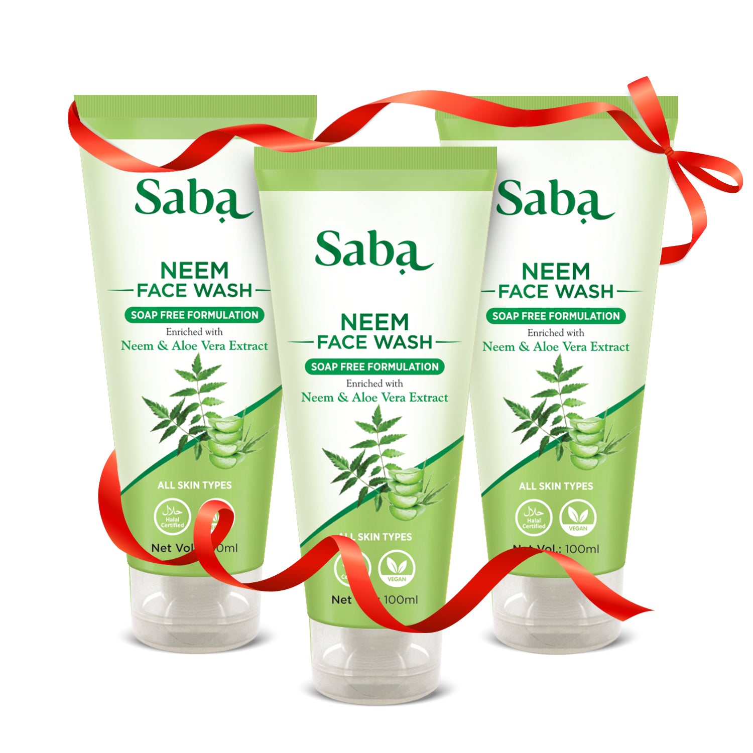 Saba Natural Neem Soap Free Facewash Pack of 3