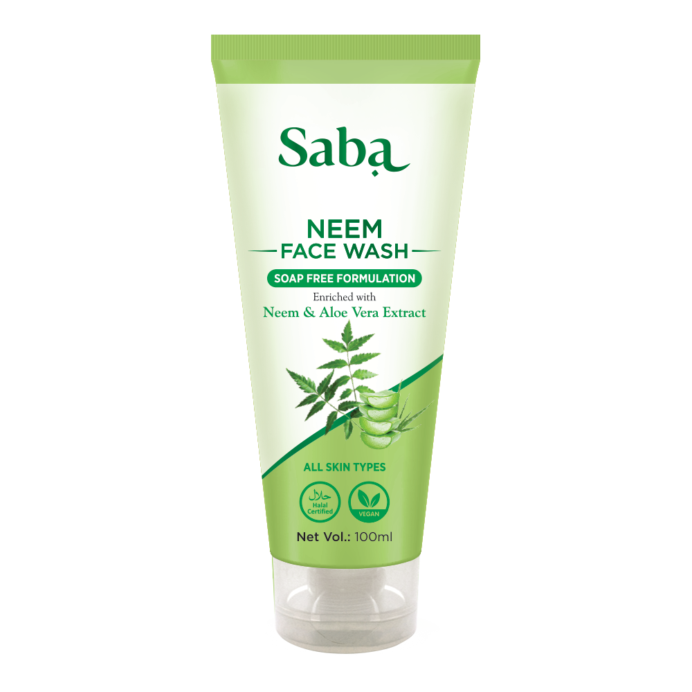 Saba Natural Turmeric & Almond Daily Moisturizing Facewash pack of 2 with Saba Natural Neem Soap Free Facewash