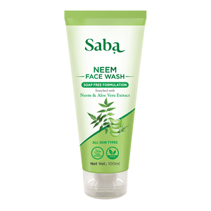 Saba Natural Turmeric & Almond Daily Moisturizing Facewash pack of 2 with Saba Natural Neem Soap Free Facewash