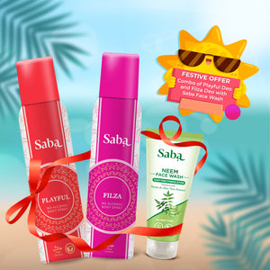 Combo of Saba Filza & Saba Playful Deodorant with Saba Neem Facewash